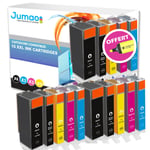 Lot de 15 cartouches jet d'encre type Jumao compatibles pour Canon PIXMA iP4600 +Fluo offert