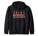 Nordic Walking Slow But Effective I Sport Poles Hiking Zip Hoodie