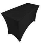 pod linen 25 colours available .spandex lycra stretch cover tablecloth for 4ft foot table 120x75x75 (black)