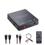 LiNKFOR 3 Ports HDMI Audio Extractor 4K 3D HDMI 1.4 Switch with Optical Toslink Sdpif and 3.5mm Jack Output Support PIP Function HDMI Audio Splitter with 3.5mm to 2 RCA Cable for PS3 DVD PC Etc