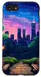 Coque pour iPhone SE (2020) / 7 / 8 Pixel Art rétro des années 80 avec New York Evening Stars