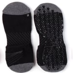 2 par atletiska strumpor High Top studsmatta strumpor hane silikon Halkfria basketstrumpor Bomull Black and gray