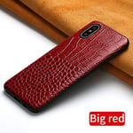 BVCX Original Leather Phone Case for Apple ip11 11 Pro Max X XR XS max 6 5s 6S 7 plus 8 plus se 5 360 Full protective Back Cover (Color : Red, Material : For iPhone 11)