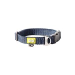 BUILT PET NightSafe Reflective Adjustable Dog Collar, Helps you See Animals in the Dark, High Visibility Evening & Winter Dog Walking Safety Collar with Light Reflecting Trim, Small, 28 – 35.5cm, Blue