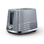 Tower T20082GRY Solitaire 2 Slice Toaster, Chrome Accents, 850W, Grey