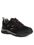 Regatta Womens Holcombe Iep Low Walking Shoes - Black/pink, Black/Pink, Size 4, Women