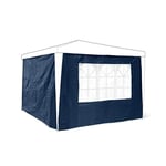 Relaxdays 10020081_45 Panneau latéral pour pavillon tonnelle de jardin tente réception de 3 x 3 m parois fenêtres protection pluie vent soleil, bleu lot de 2