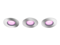 Philips Hue White and Color Ambiance Xamento - Infälld spotlight - LED-spotlight - GU10 - 5.7 W - 16 miljoner färger/varmt till kallt vitt ljus - 2000-6500 K - krom (paket om 3)