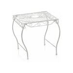 CLP Table de jardin carrée Zarina 50 x 45 cm antique/blanc