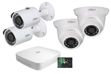 Dahua NVR2104-P-4KS2, FullHD NVR PoE kit, 4 st IP-kameror, 30m IR, IP67, 1 TB