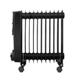 Oil Filled Radiator Portable 2500W 11 Fin Electric Heater with Thermostat Black