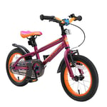 BIKESTAR Vélo Enfant pour Garcons et Filles de 4-5 Ans | Bicyclette Enfant 14 Pouces VTT avec Freins | Berry & Orange