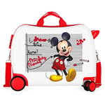Disney Minnie Mickey Draw the line Red Kids Rolling Suitcase 50 x 39 x 20 cm Rigid ABS Combination Lock 34 Litre 2.1 kg 4 Wheels Hand Luggage
