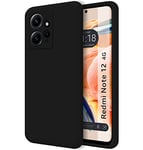 Tumundosmartphone Coque Silicone Liquide Ultra Doux pour Xiaomi Redmi Note 12 4G Couleur Noir