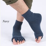 Foot Socks Five Toe Separator Yoga Gym Massage Navy