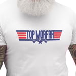 Top Morfar vit t-shirt med coolt tryck fram XL