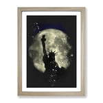 The Statue Of Liberty Vol.4 Paint Splash Modern Framed Wall Art Print, Ready to Hang Picture for Living Room Bedroom Home Office Décor, Oak A4 (34 x 25 cm)