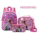 Rosa Frozen Ryggsäck Skolväska 3-pack Födelsedagspresent Rosa