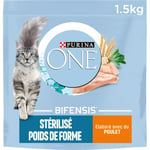 Purina One - Aliment Poids de Forme au Poulet et au blé pour Chat Stérilisé 1,5 KG