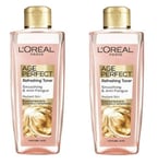 2 X L'Oreal Paris Age Perfect Smoothing & Anti Fatigue Refreshing Toner 200ML