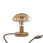 Creative Cables Bordslampa I Trä Med Posaluce Mushroom 2-nr Plugg-växla