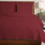 Pizuna Coton peigné Ensemble de Housse de Couette 140x200 cm 1 Personne Rouge Rio, 100% Coton Longue Tige 400 Fils Armure Satin, Housse de Couette de Luxe avec Fermeture à Boutons Rouge Rio