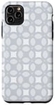 Coque pour iPhone 11 Pro Max Light Grey Silver Circle Rounded Bubble Nordic Pattern