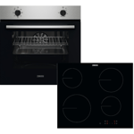 Zanussi ZPV2000BXA Electric One Pack. Four zone black glass ceramic hob. Single Fan Operated Oven with Grill, rotary controls. Stainless Steel