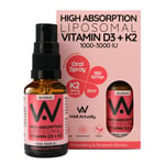 Well.Actually. Strawberry Rhubarb Liposomal Vitamin D3 + K2 2000 IU -