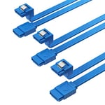 SABRENT câbles SATA III (6 Gbit/s), câble sata 3, câble de données HDD/SDD 50cm, PC SATA 90 Degrés avec loquet de Verrouillage pour disques durs, lecteurs CD et DVD, Bleu (Lot de 3) (CB-SRB3)