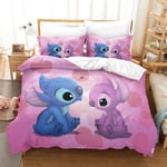 3D digitaltryck tredelad uppsättning söt tecknad Stitch Star och Baby täckeöverdrag 135*200 örngott 50*75*1