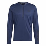 Langærmet T-shirt til Mænd Adidas Training 1/4-Zip Mørkeblå XL