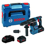 Bosch Professional 18V System perforateur sans-fil GBH 18V-26 F (2,6 J, SDS plus, avec 2 batteries ProCORE18V 5.5Ah, chargeur GAL 1880 CV, dispositif d’aspiration GDE 18V-16, dans L-BOXX 238)