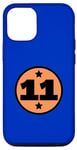 Coque pour iPhone 13 Numéro 11 Onze Cercle Orange Noir Âge Anniversaire Retro
