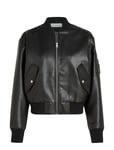 Faux Leather Bomber Jacket Läderjacka Skinnjacka Black Calvin Klein Jeans
