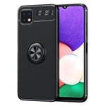 Samsung Galaxy A22 5G skal med Finger Ring och inbyggd plåt - Svart Svart