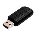 VERBATIM PINSTRIPE USB 2.0 16GB SORT MEMORY STICK
