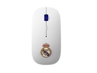 FRIENDLY LICENSE Real Madrid Club de Football - Souris sans Fil pour Ordinateur - Pulsations précises - Récepteur USB - Bouclier du Real Madrid - Design Ergonomique - Produit Officiel de l'équipe