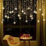 LED Snöflinga Ljusslinga Ljusgardin Fönster Julbelysning Replika 4*0.7m LED Varmvit Vit