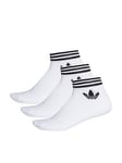 Boys, adidas Originals Kids Adicolor Ankle 3 Pack Socks - White/Black, White/Black, Size 5.5-8