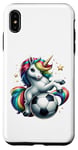 Coque pour iPhone XS Max Ballon de football licorne pour garçons filles hommes femmes enfants adultes