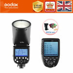 UK Godox V1F 2.4G TTL HSS 1/8000s Speedlite Flash Round Head + XPRO-F for Fuji