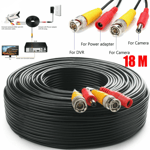BNC Camera CCTV Cable Security Video Power Wire Cord for DVR Connector 18M