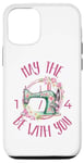 Coque pour iPhone 12/12 Pro Funny May The 1/4 Be With You Fleur Machine à coudre Quiltin