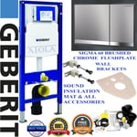 Geberit Duofix UP320 toilet frame FULL SET sigma 60 Brushed Chrome steel WC 5in1