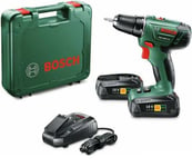 Skruvdragare/borr Bosch PSR 1800; 18 V; 2x1,5 Ah batt.