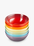 Le Creuset Stoneware Rainbow Cereal Bowls, Set of 6, 16.2cm, Assorted