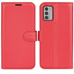 Nokia G42 - Läderfodral / Plånboksfodral Röd
