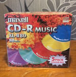 Maxell CD-R Music XL-II 80 Minutes - Blank Recordable CDs x 5 - Boxed / Sealed