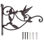 Liseng Hanging Plant Hook Cast Iron Decorative Flower Basket Wall Hanging Hooks Bracket Hanger For Indoor Outdoor Plants Bird Feeder Lantern Planters Flower Pots Wind Chimes